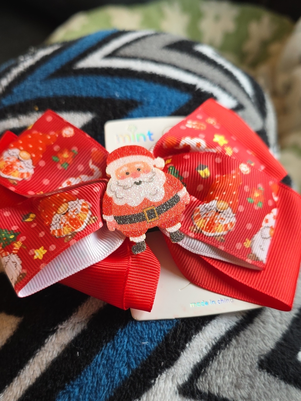 Festive Red Santa Hair Bow